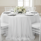Chiffon Tulle Table Skirt Extra Long 57" x 14ft - White.