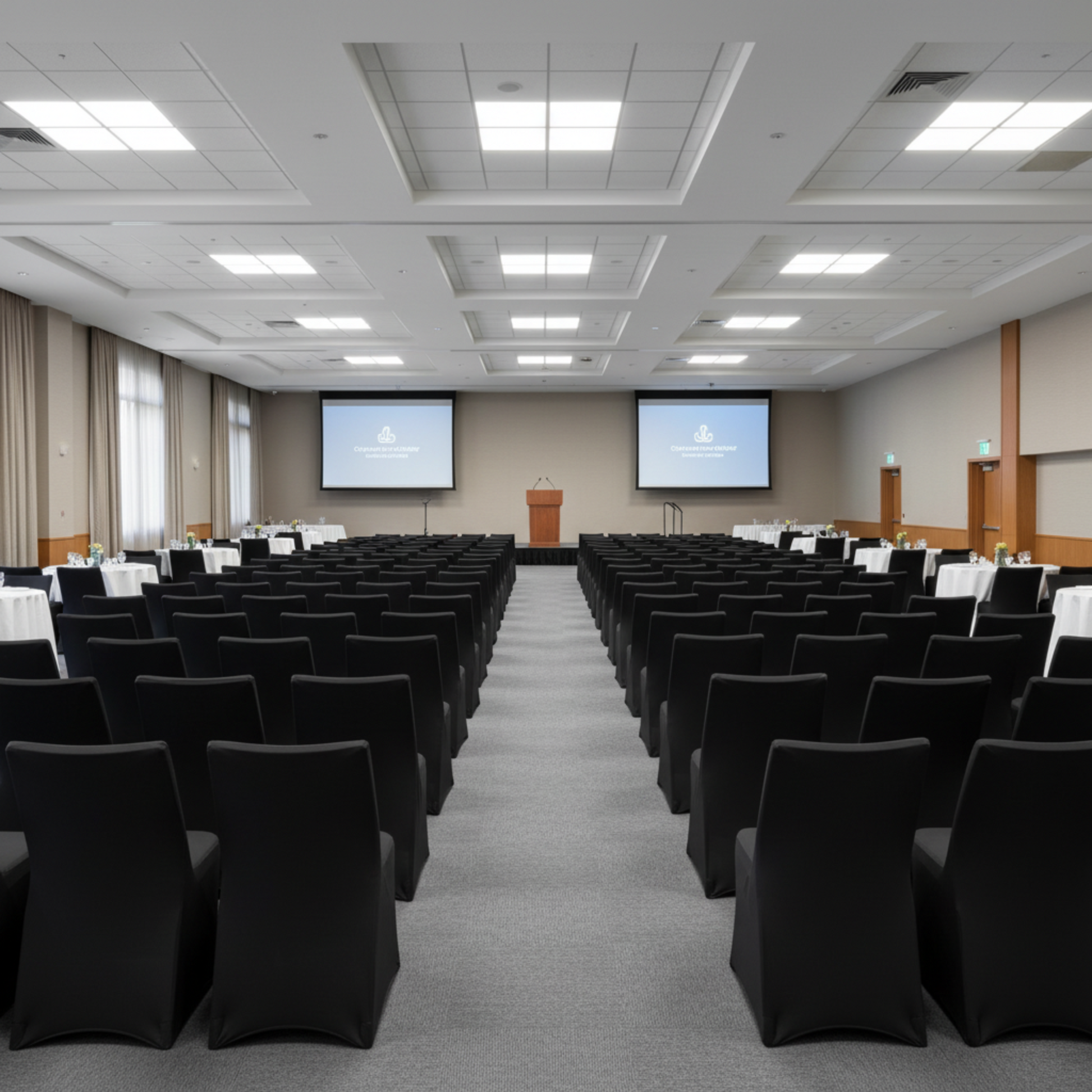 Conference Event - Black Contemporary Lifetime Spandex Folding Chair Cover