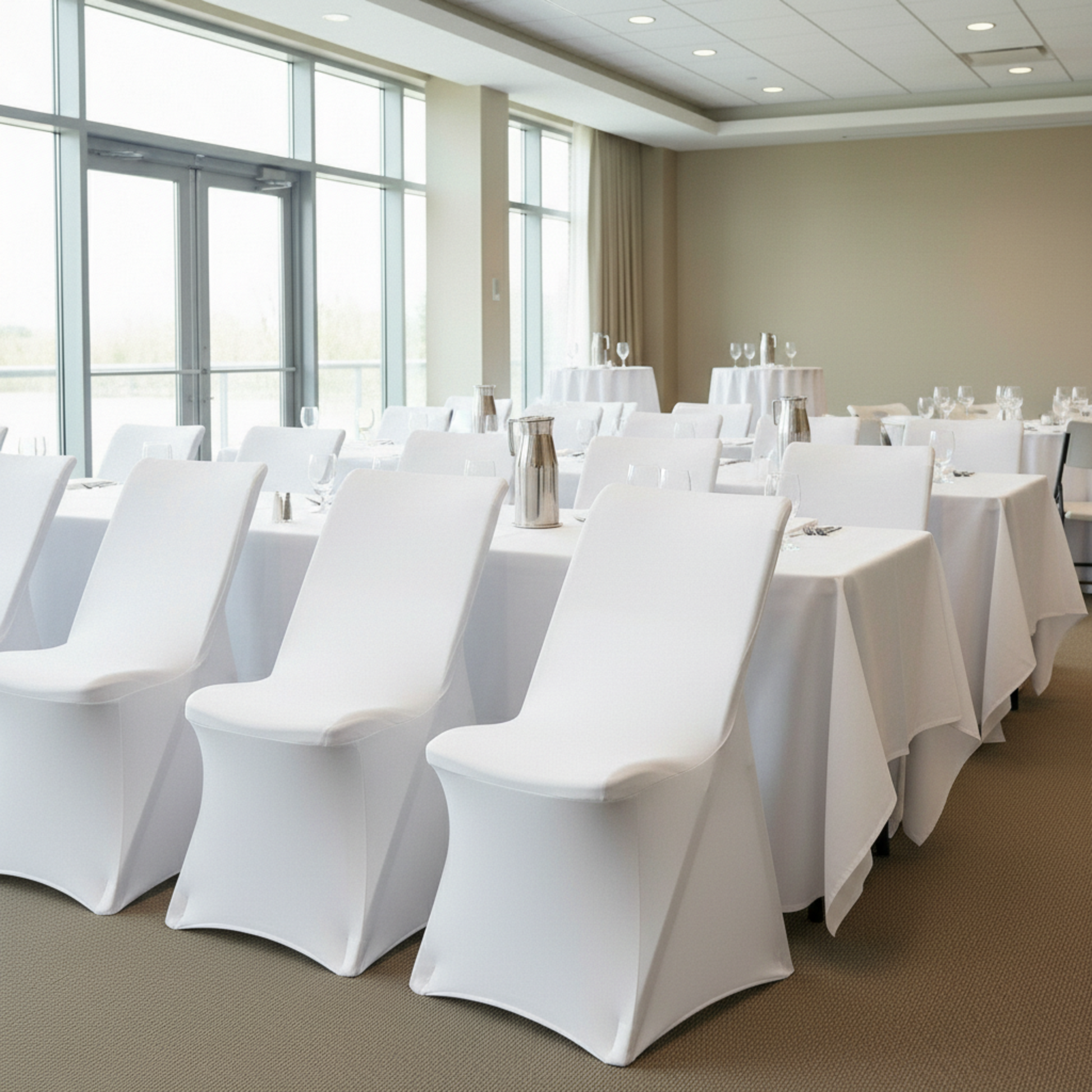 Conference Event White Contemporary Lifetime Spandex Folding Chair Cover