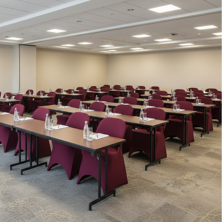 Conference Setting - Matched Burgundy Color