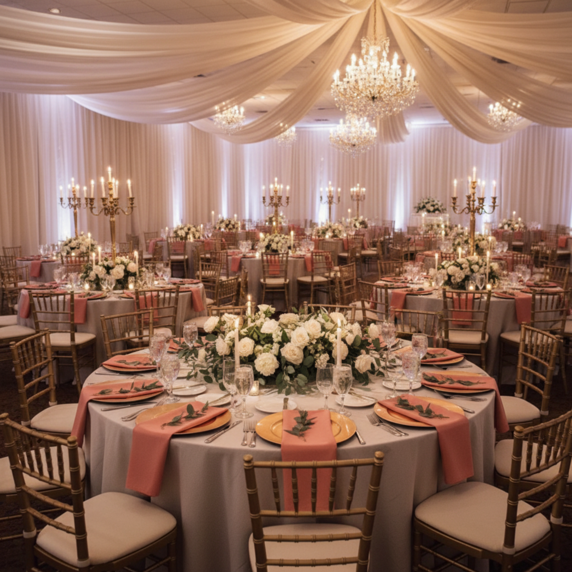 Coral Premium Polyester Napkin Indoor Wedding Reception