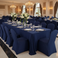 Corporate Gala Indoor Ballroom Navy Blue Scuba Oblong 90" x 132" Rectangular Tablecloth 