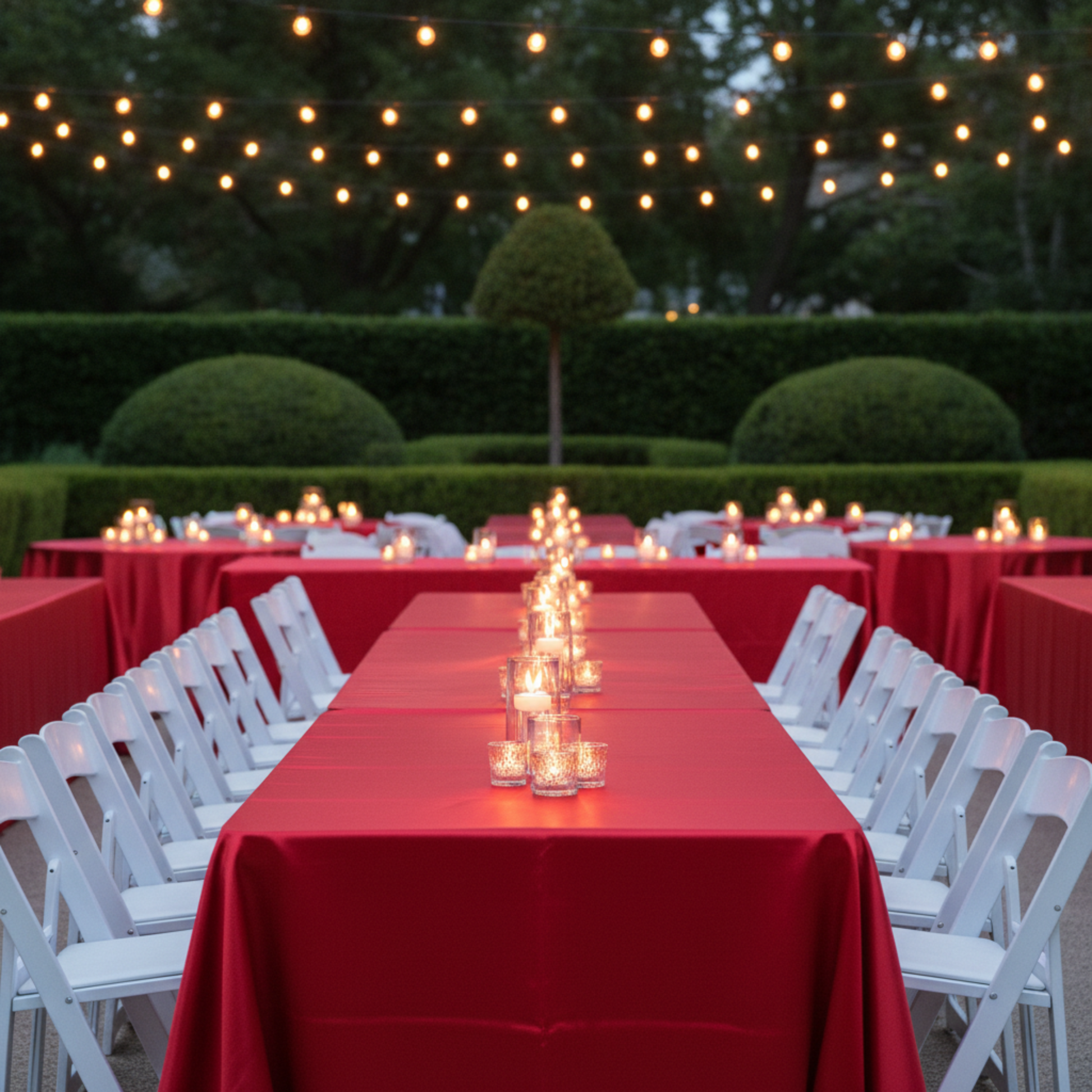 Corporate Gala Outdoor – Apple Red Satin
