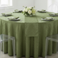 Crinkle Shimmer 120" Round Tablecloth - Willow Green.