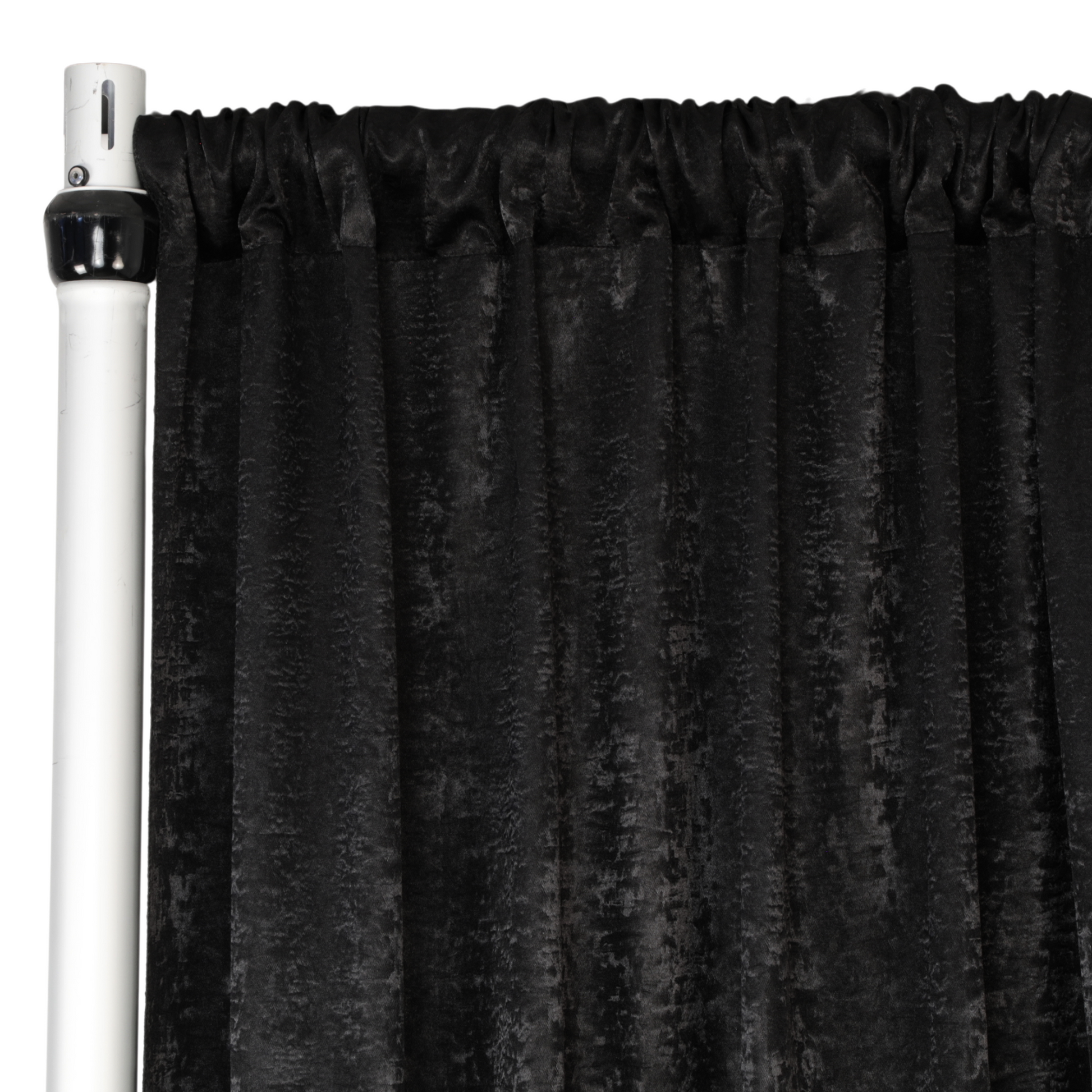 Crinkle Shimmer 10ft H x 52" W Drape/Backdrop Panel - Black