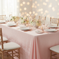 Crinkle Shimmer Rectangular Tablecloth Blush Rose Gold Mockup