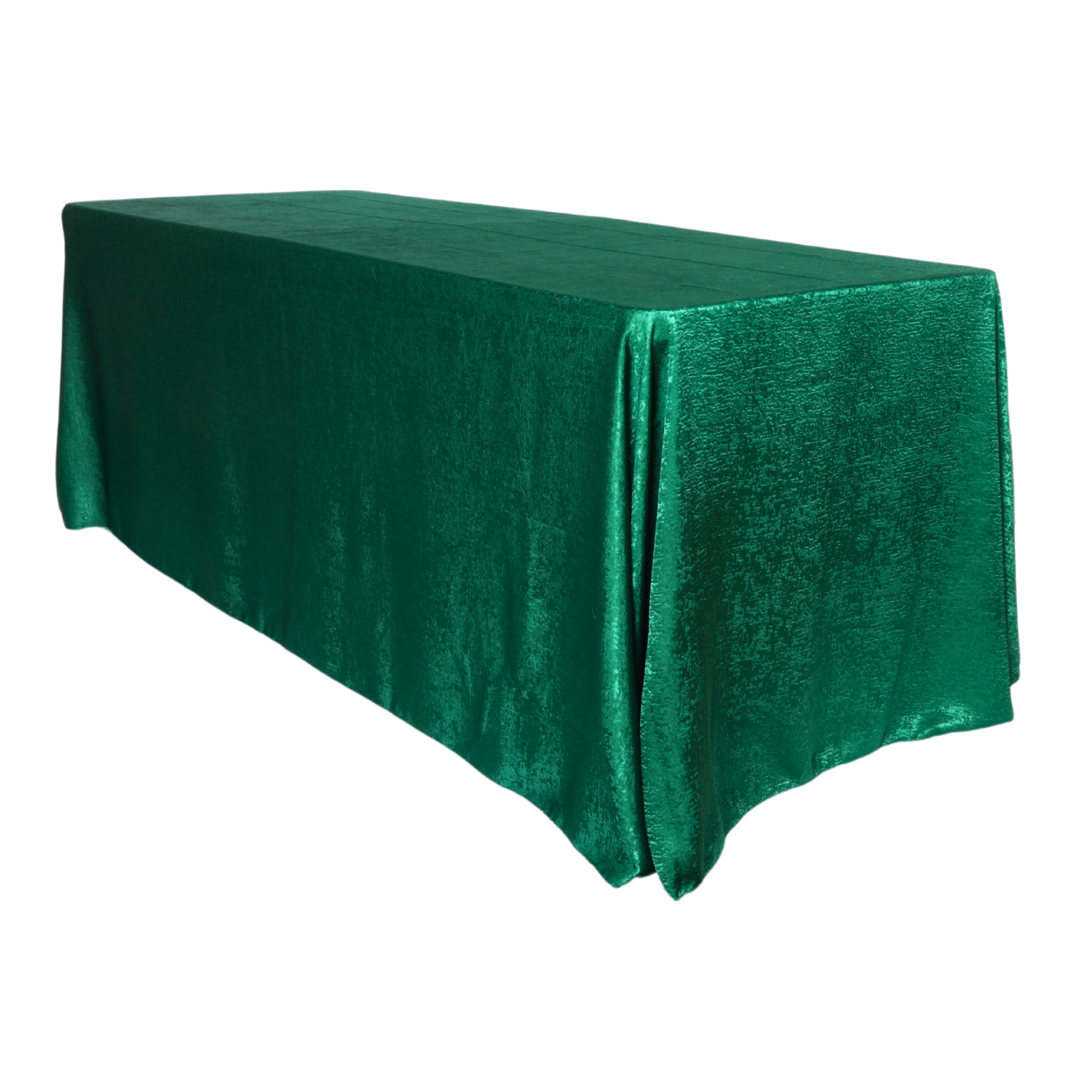 Crinkle Shimmer 90"x156" Rectangular Tablecloth - Emerald Green
