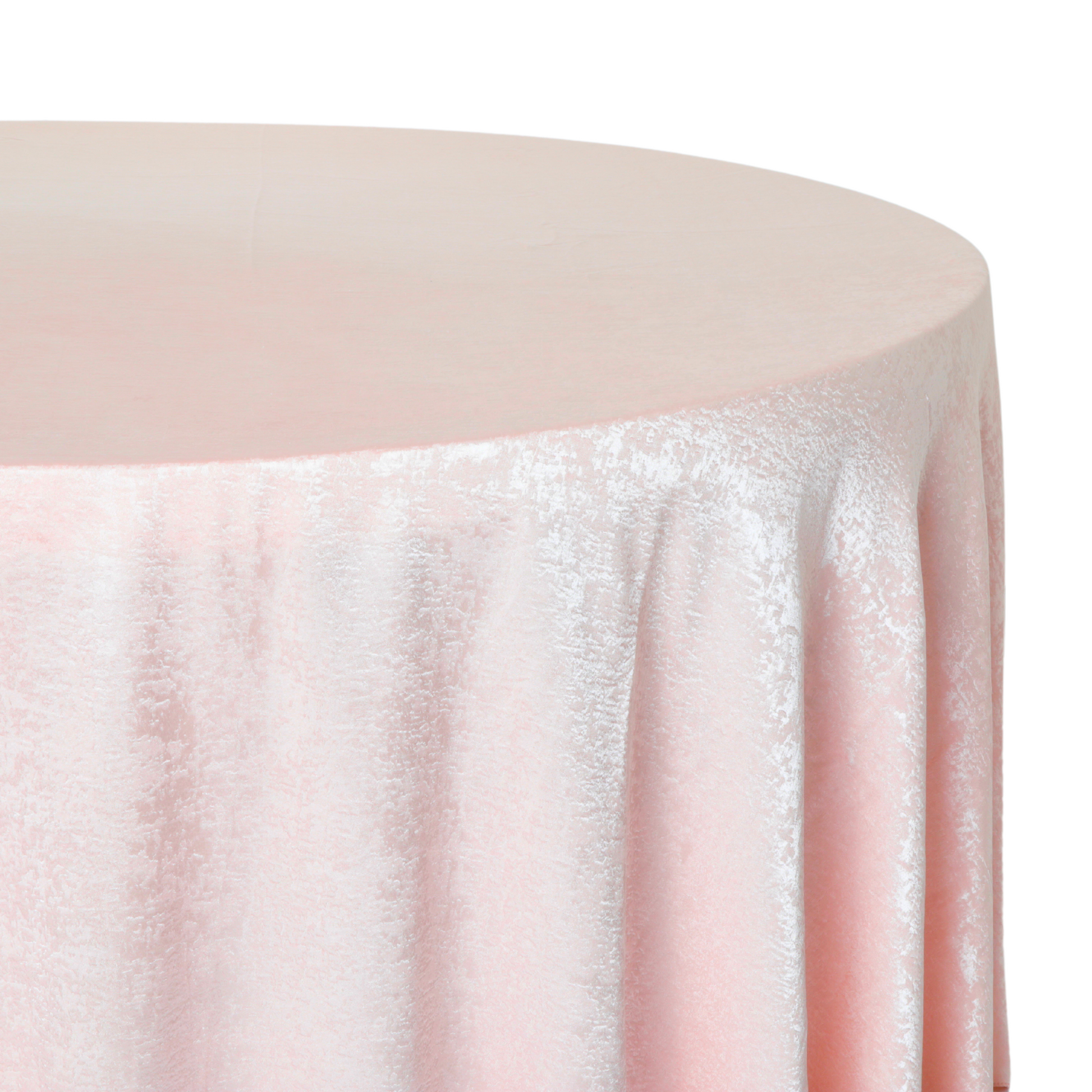 Crinkle Shimmer 132" Round Tablecloth - Blush/Rose Gold