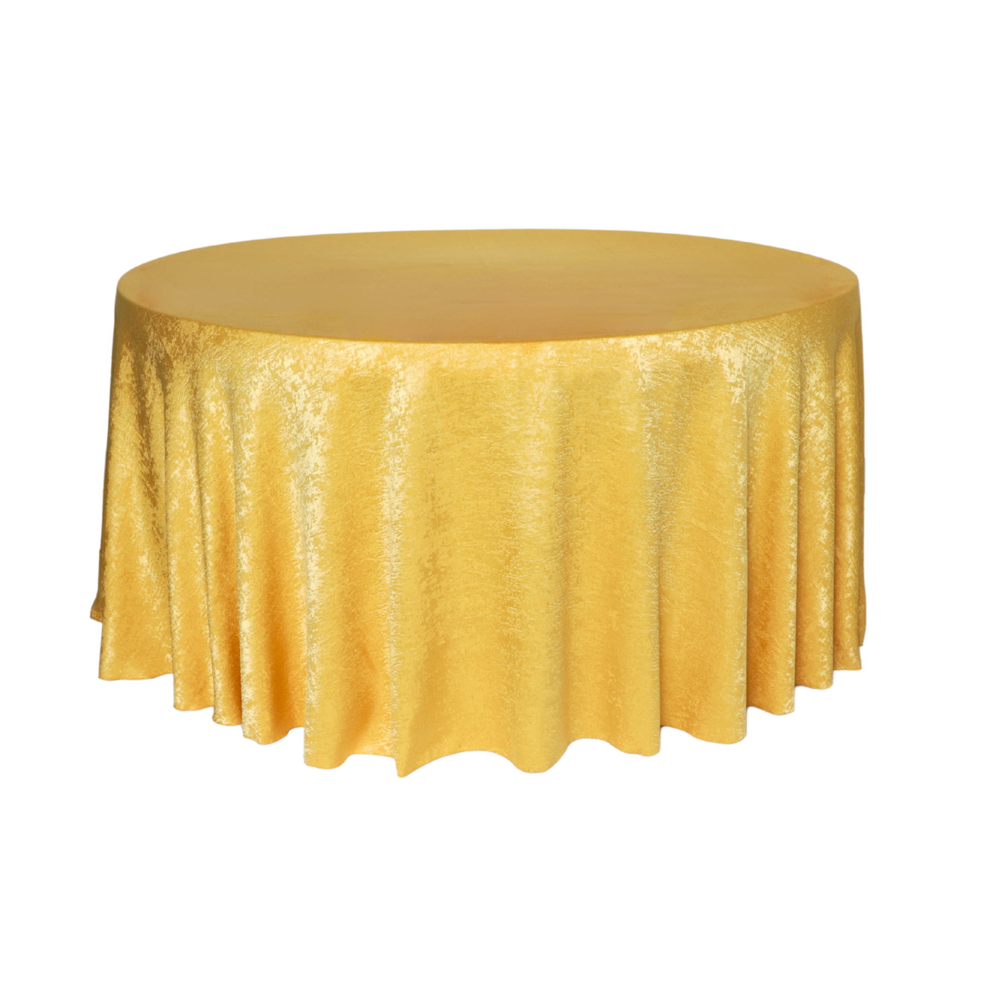 Crinkle Shimmer 132" Round Tablecloth - Gold