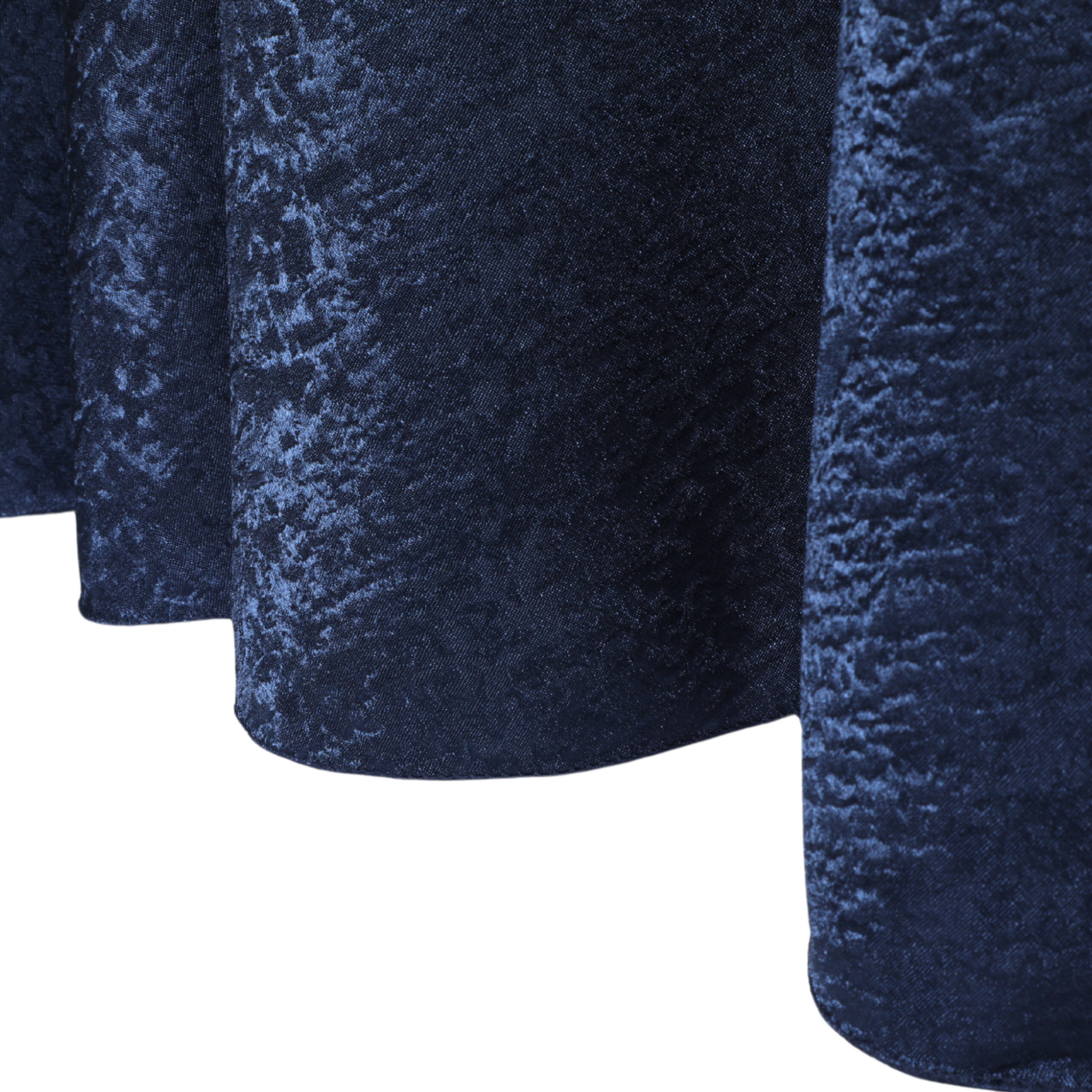 Crinkle Shimmer 132" Round Tablecloth - Navy Blue