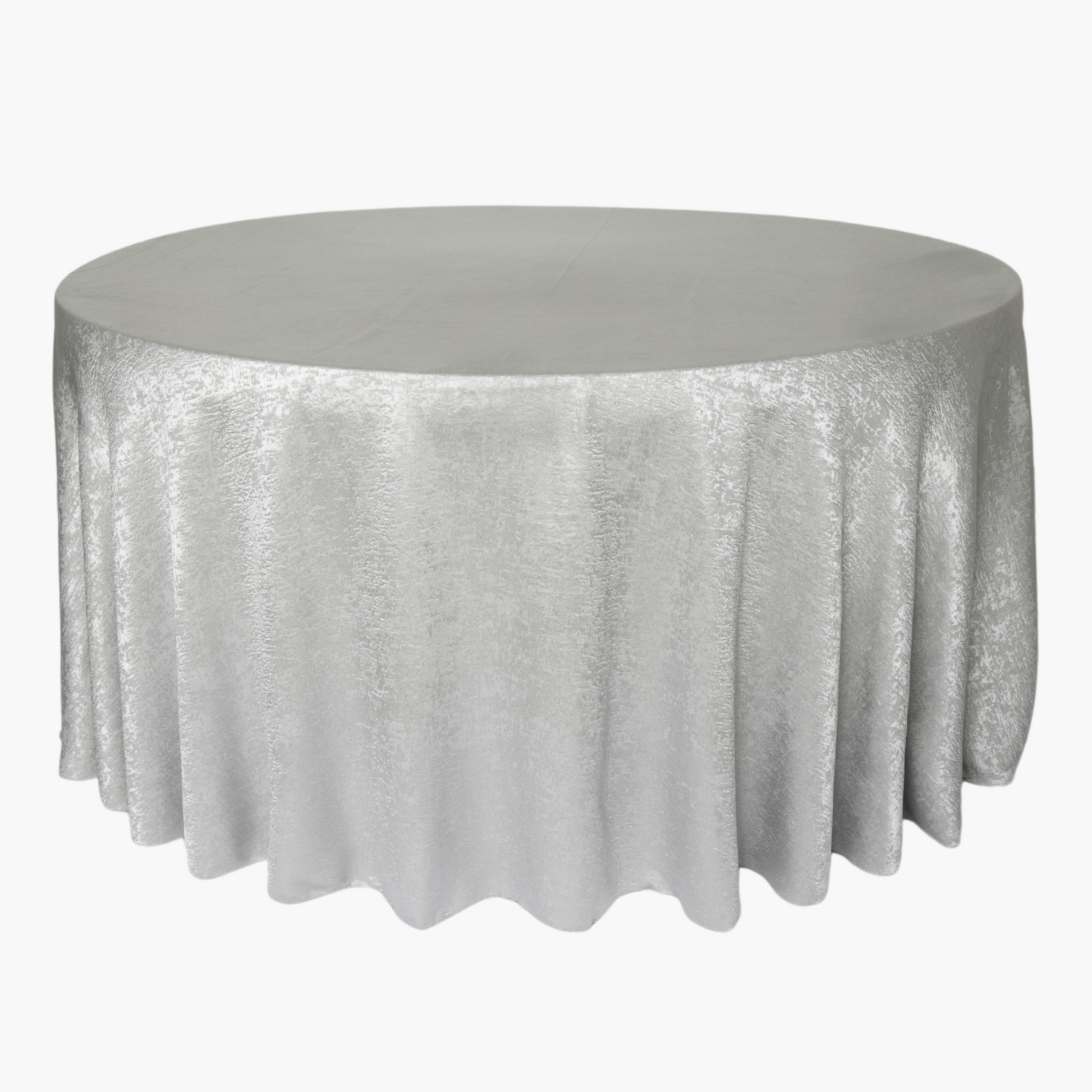 Crinkle Shimmer 120" Round Tablecloth - Silver