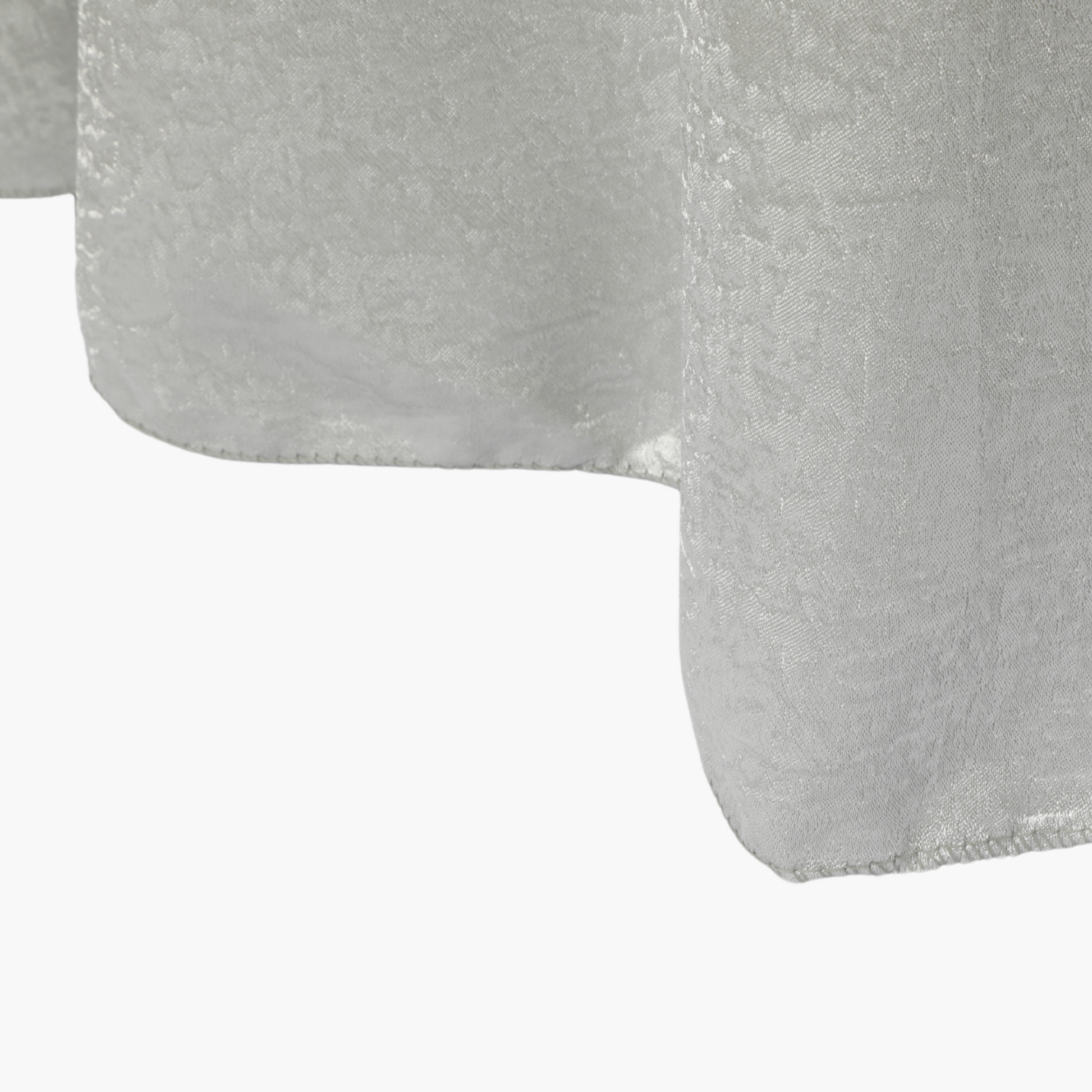 Crinkle Shimmer 120" Round Tablecloth - Silver