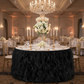 Curly Willow Black Table Skirt - Indoor Ballroom