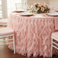 Curly Willow 21ft Table Skirt - Blush/Rose Gold.