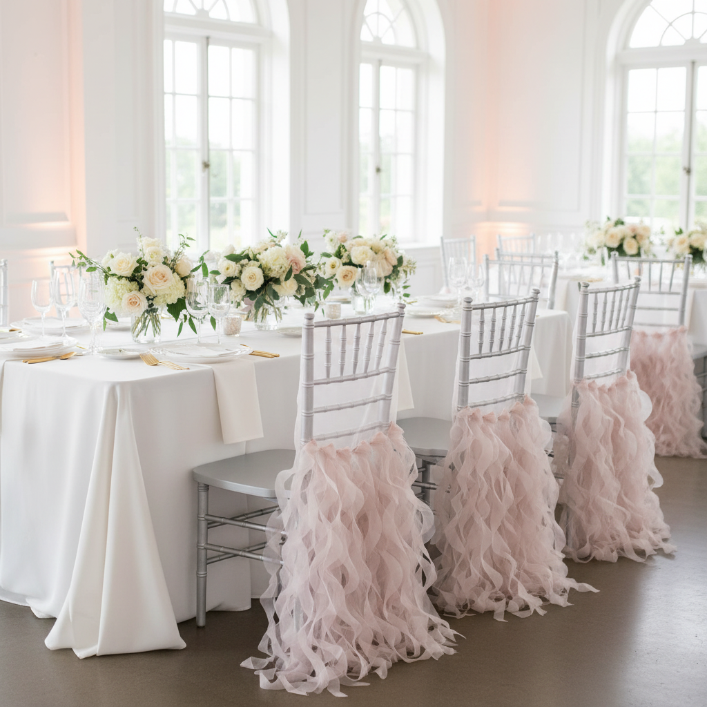 Curly Willow Chiavari Chair Back Slip Cover - Blush/Rose Gold Mockup No Band