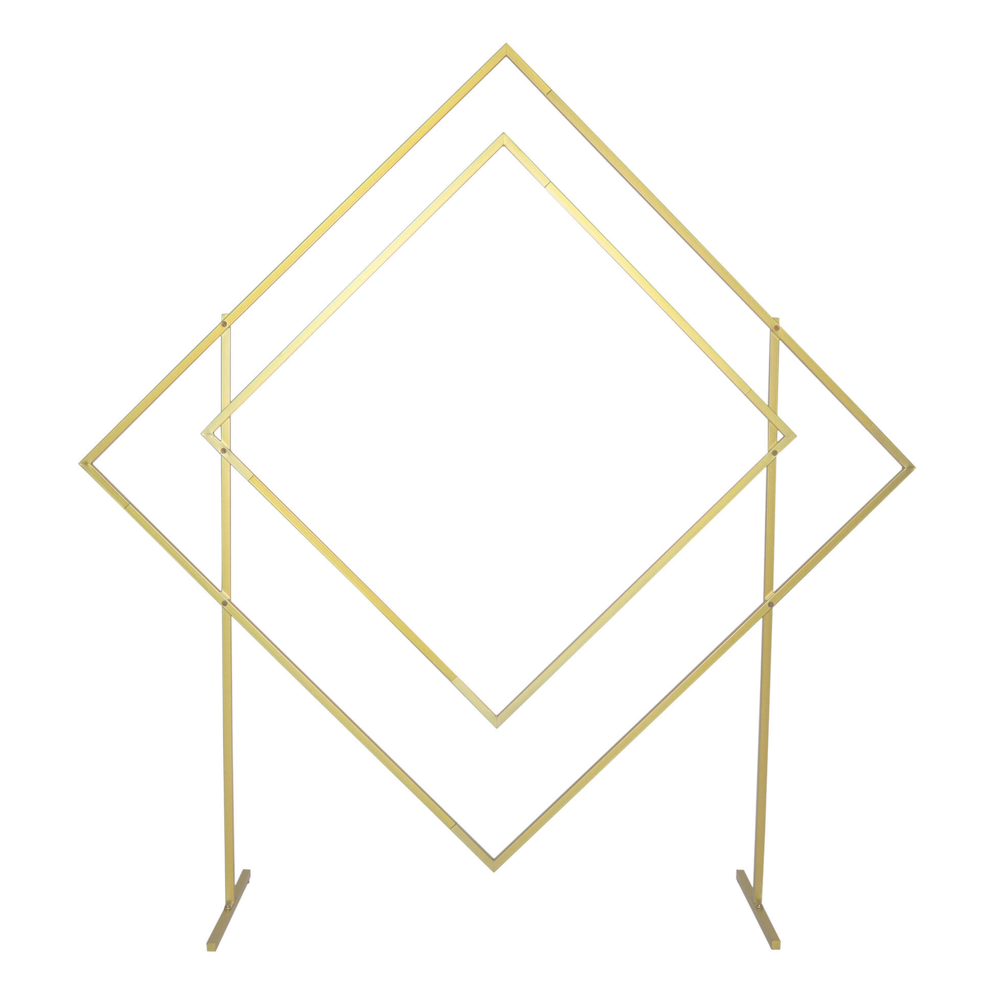 Diamond Shape Metal Arch Frame Backdrop Party Stand - Gold