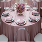 Dusty Rose Mauve Satin Tablecloth Banquet Reception Outdoor 