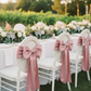 Dusty Rose/Mauve Satin Chair Sash - Outdoor Wedding Lifestyle