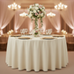 Economy Polyester 108" Round Tablecloth - Ivory Front View