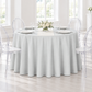 Economy Polyester Tablecloth 132" Round - Gray/Silver.