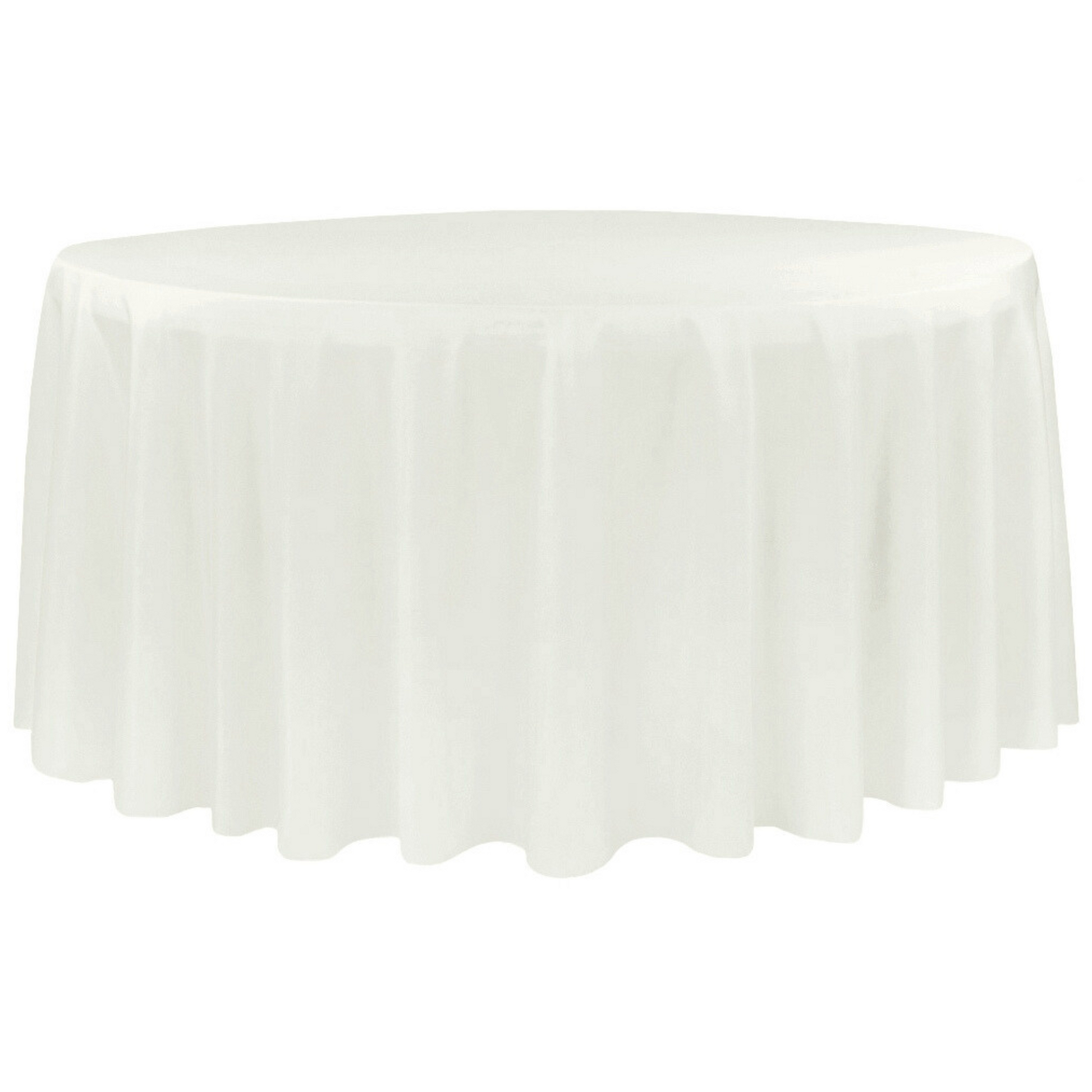 Economy Polyester Tablecloth 120" Round - Light Ivory/Off White