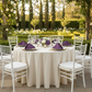 Satin Napkin 20"x20" - Eggplant/Plum in Outdoor Reception with White Chiavari Chairs.