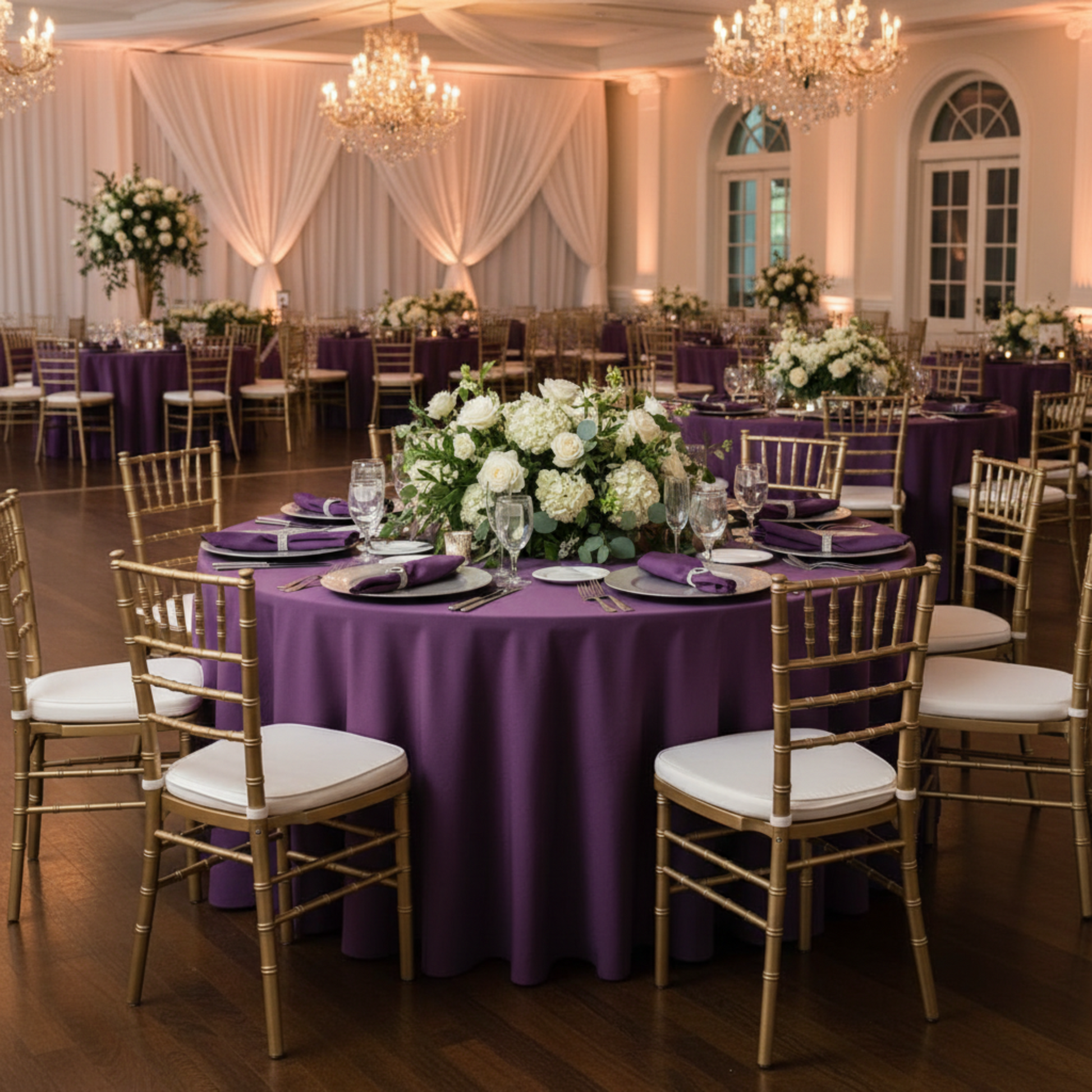 Indoor Reception – Eggplant Plum Premium Polyester Napkin