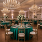Emerald Green 120 Round Satin Tablecloth – Indoor Banquet Reception