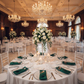 Emerald Green Satin 20x20 Napkin – Indoor Wedding Reception