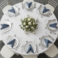 Faux Denim Napkin 20"x20" - Dark Blue with Silver Chiavari Chairs.