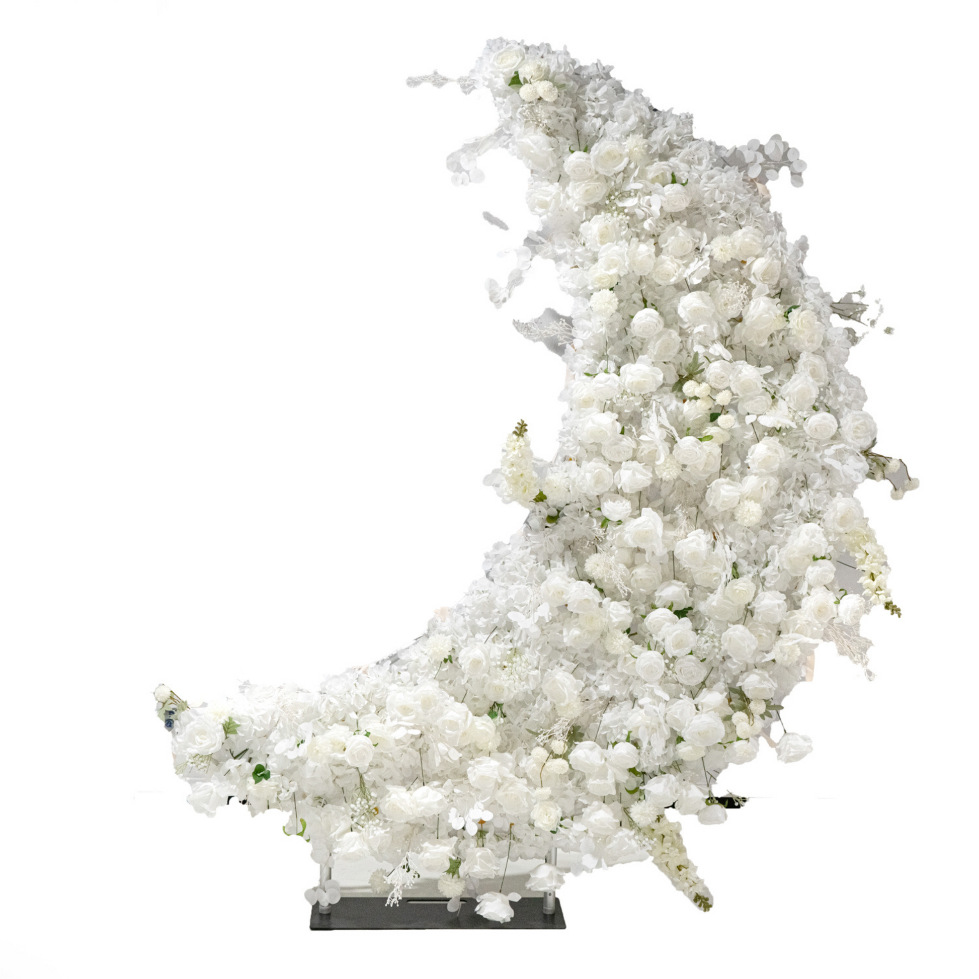 Floral 3D Backdrop for Crescent Moon Stand - White
