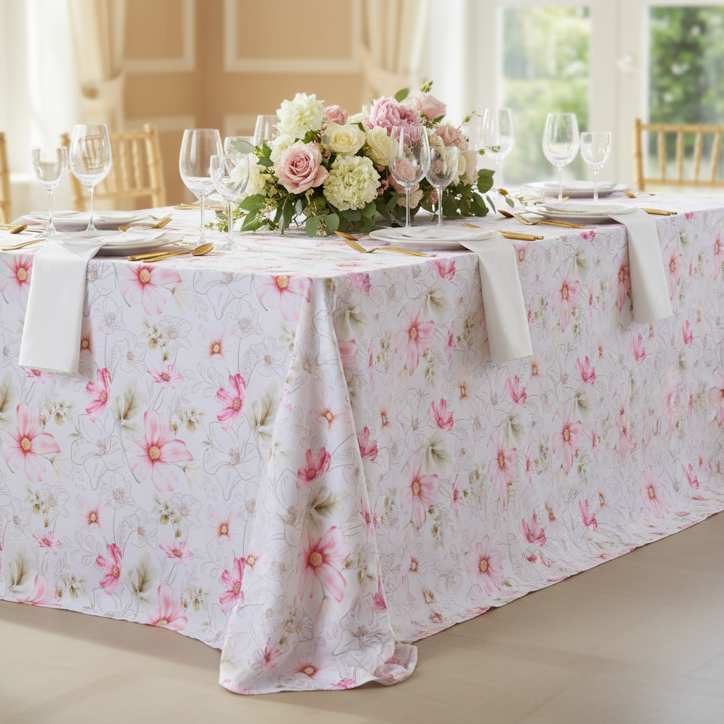 Floral Haze 60"x120" Rectangular Tablecloth Mockup