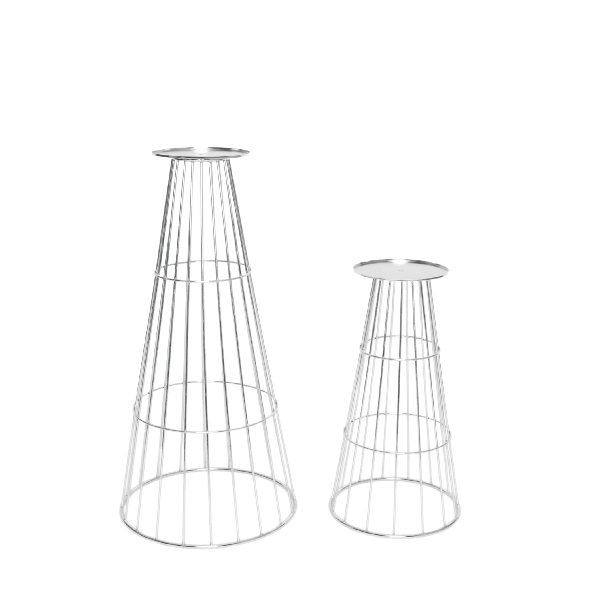 Flower Centerpiece Pedestal Stands (4 pcs/set) - Silver– CV Linens