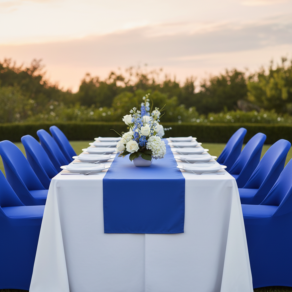 Folding Spandex Chair Cover - Royal Blue.