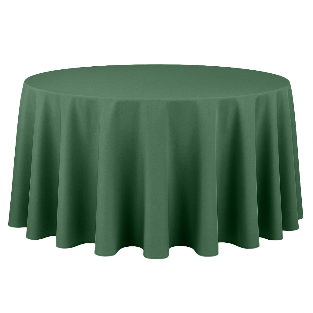 Round Polyester 132" Tablecloth - Forest Green
