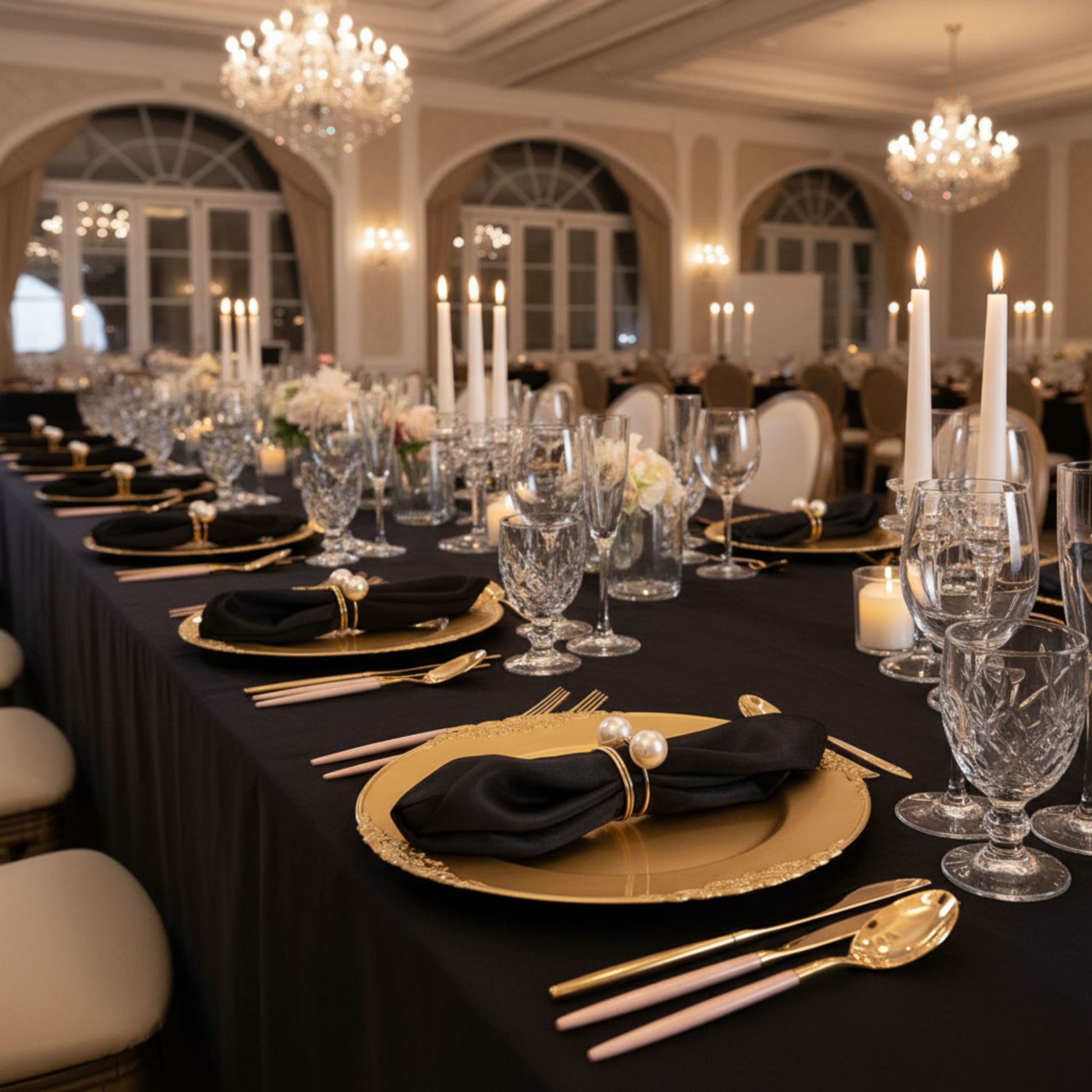 Black Napkins Angled View