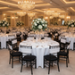 White Chair Band on Black Chiavari Chairs