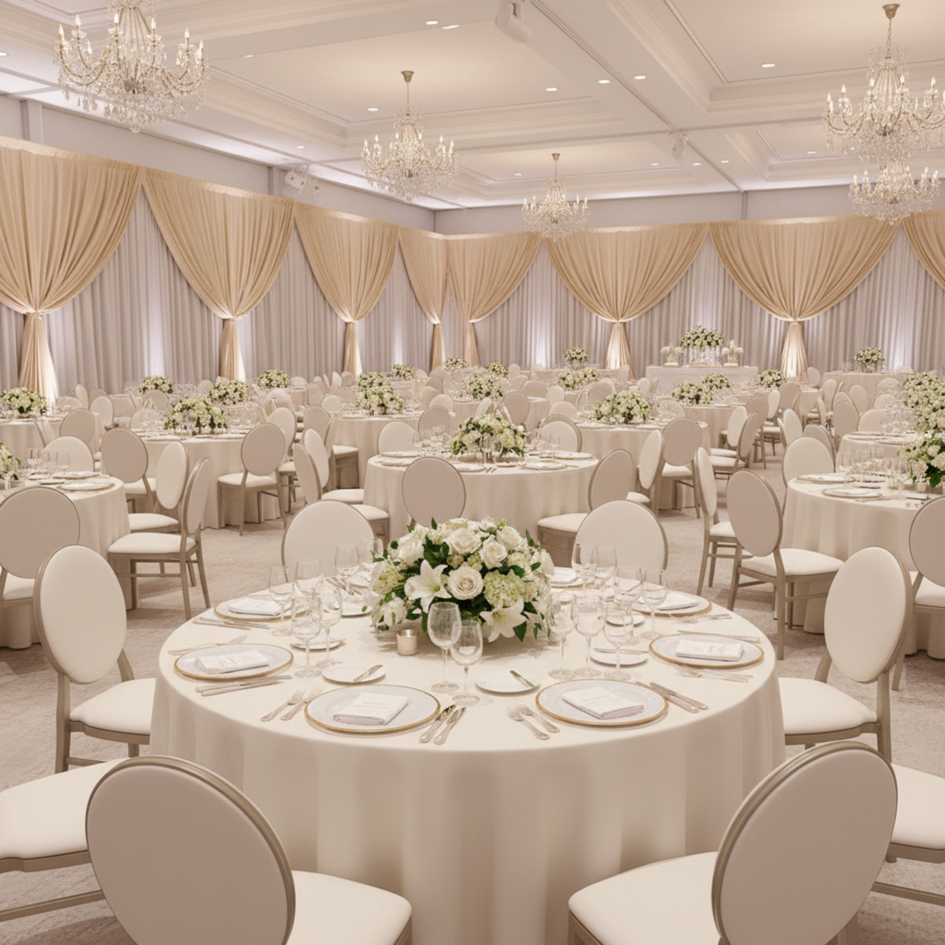 Formal Event - Scuba 132 Round Tablecloth Ivory