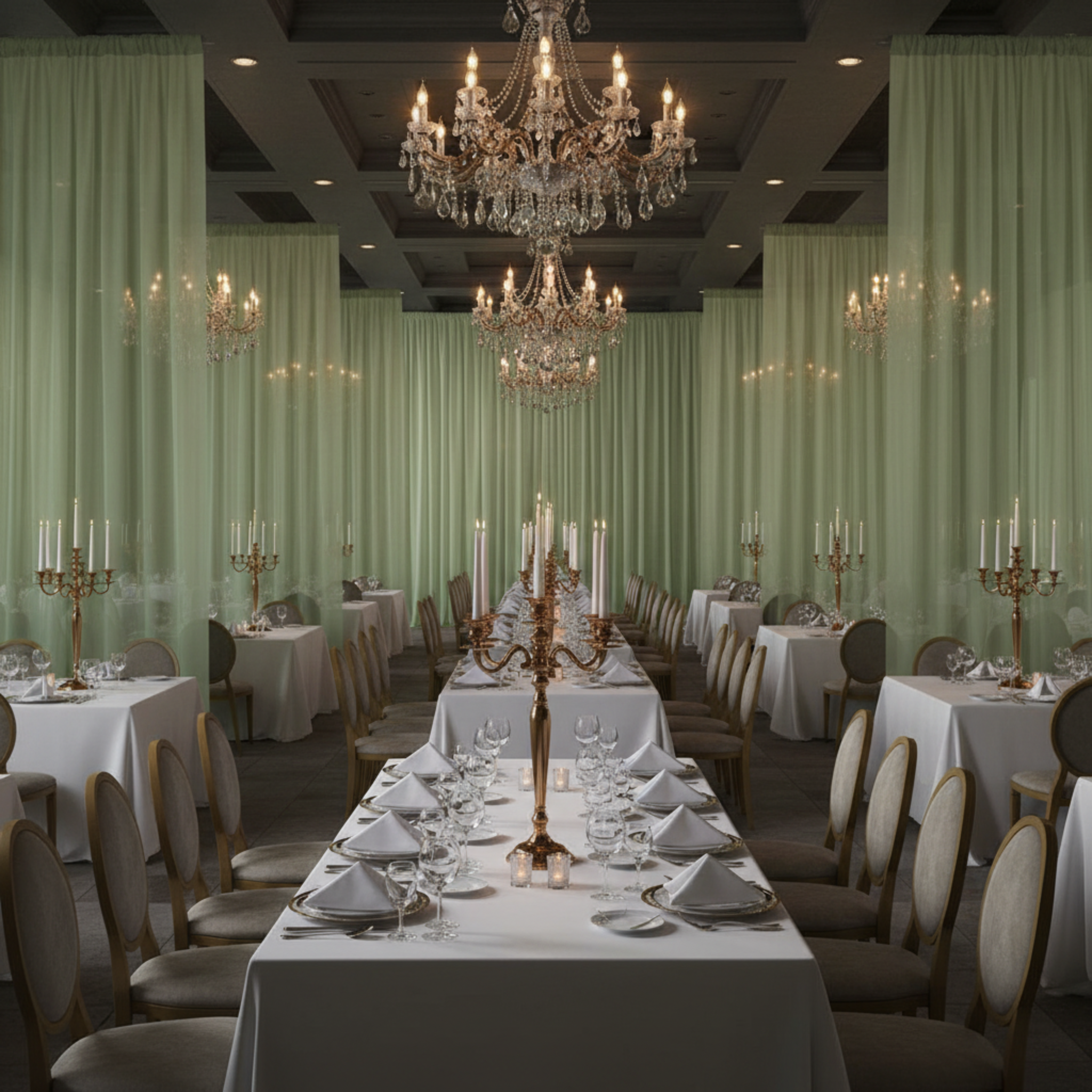 Formal Gala Banquet Hall - Sage Green