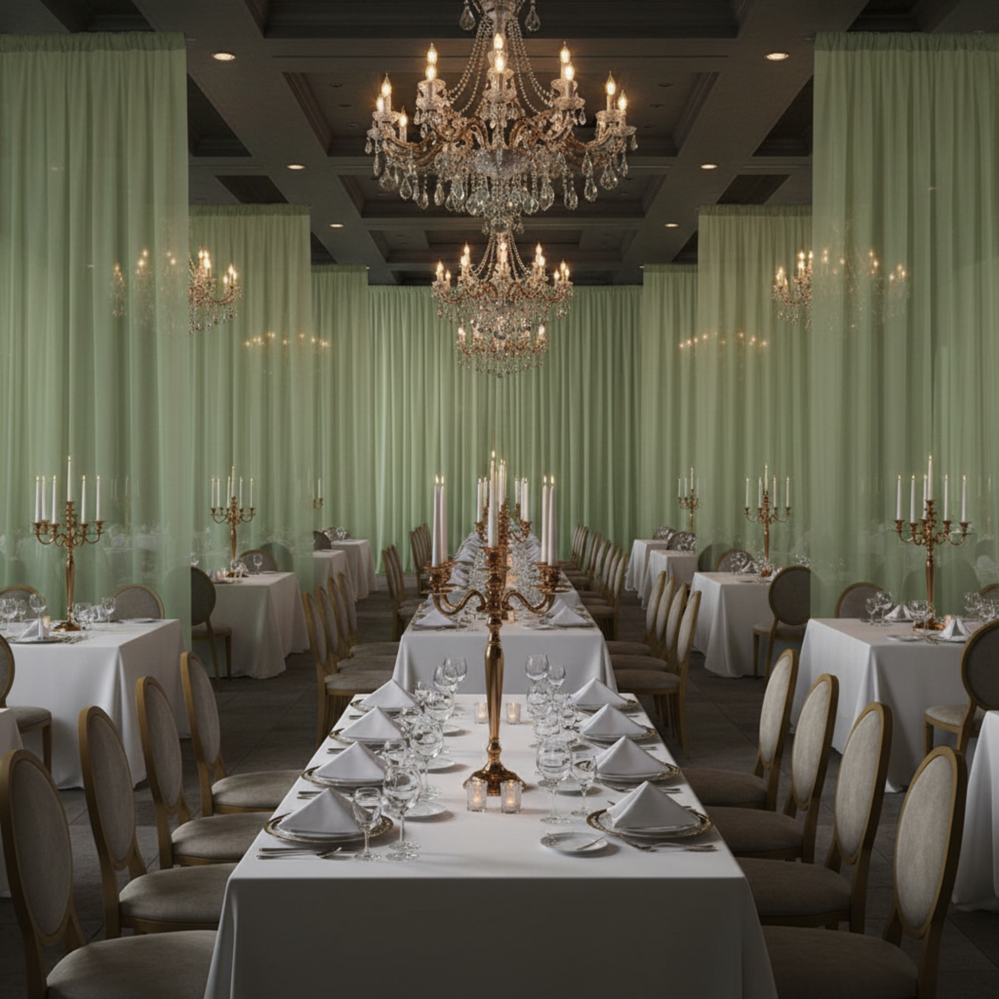 Formal Gala Banquet Hall - Sage Green
