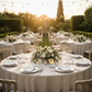 Formal Outdoor Banquet Reception – 20x20 Premium Polyester Napkin - Gray/Silver