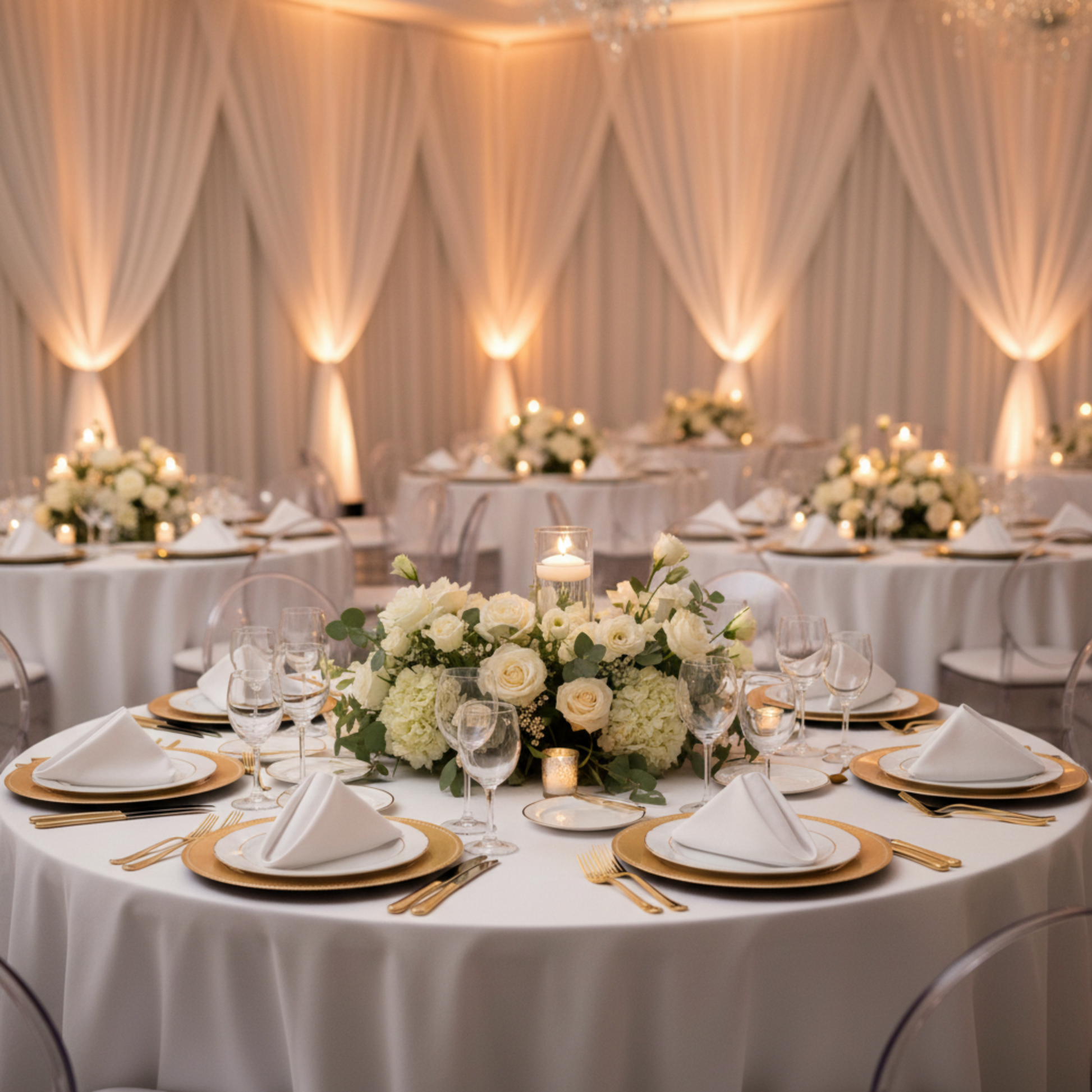 Formal Wedding Reception White Scuba 20x20 Napkin (5 pcs/pack) 