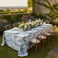 French Toile 90"x132" Rectangular Tablecloth - Blue.