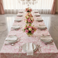 French Toile 90"x156" Rectangular Tablecloth - Pink.