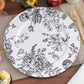 French Toile Acrylic Charger Plate - Black