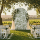 French Toile Large Trio Arch Cover Olive Green outdoor wedding ceremony