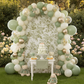 French Toile Large Trio Arch Olive Green - Baby Shower Garden 