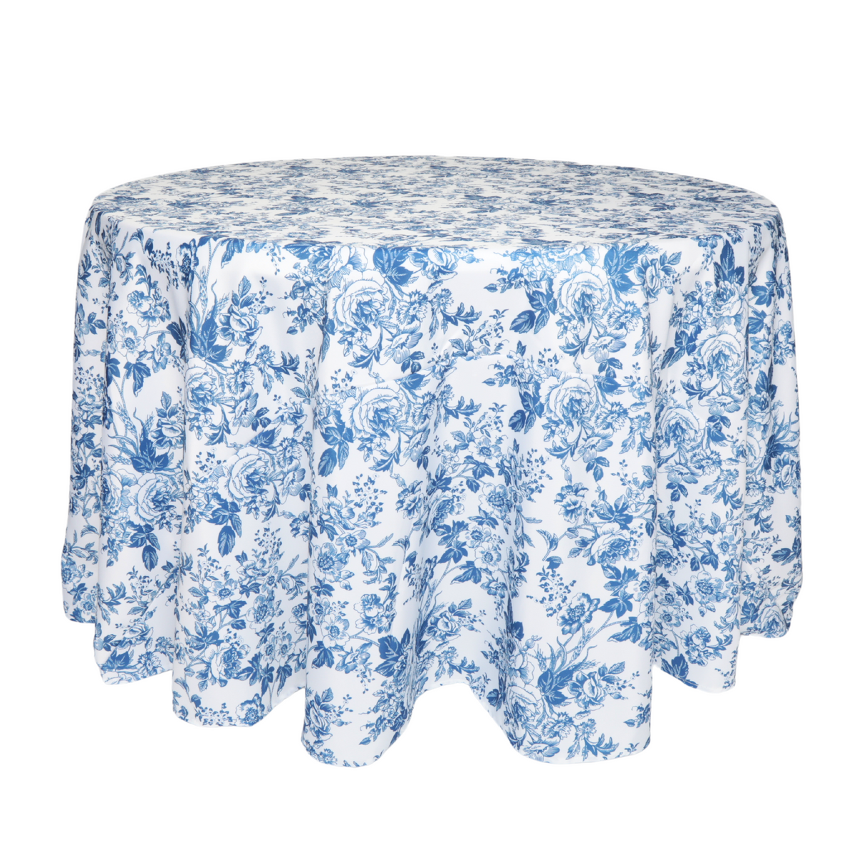 French Toile 108" Round Tablecloth Blue CV Linens