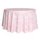 French Toile 108" Round Tablecloth - Coral