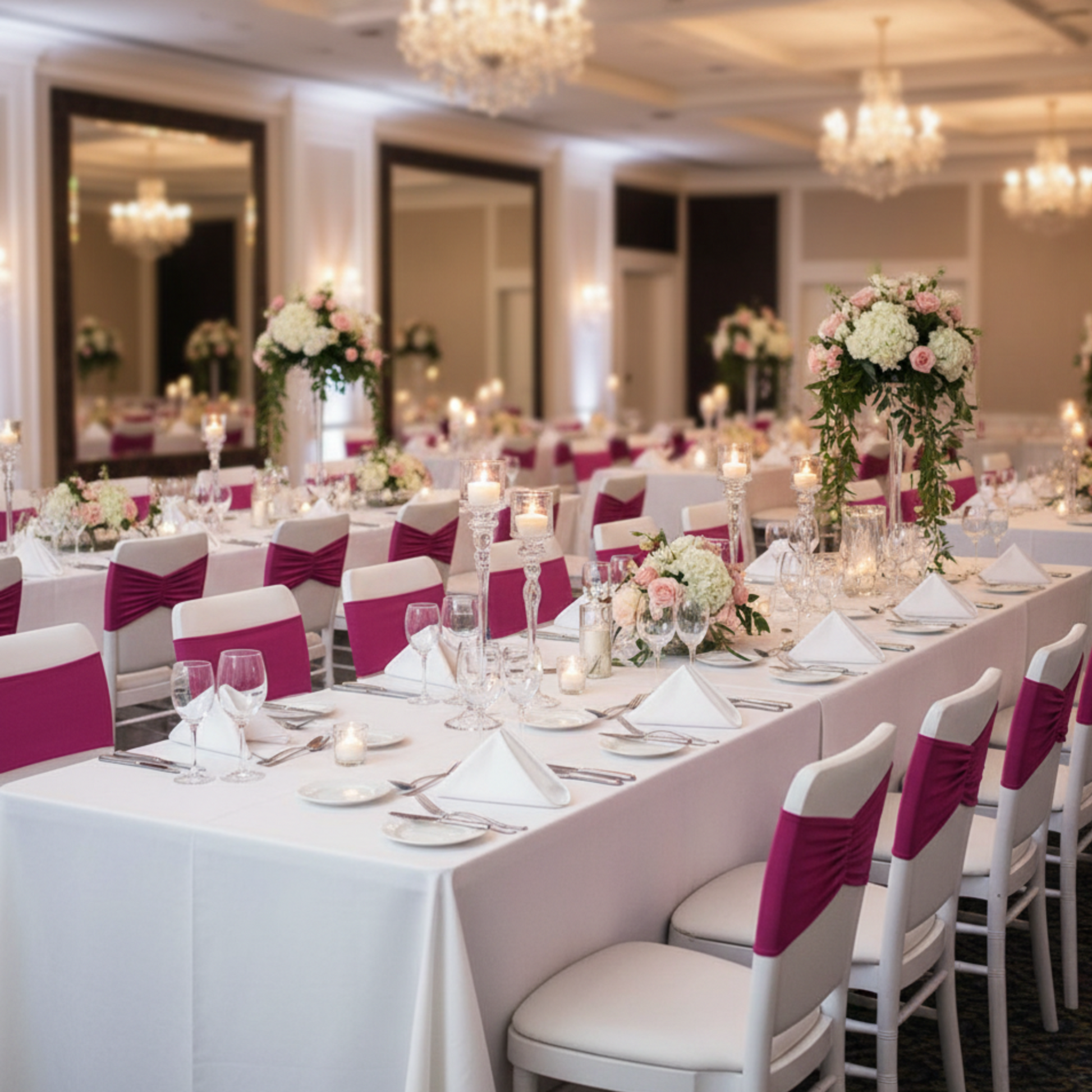 Fuchsia Chair Band - Indoor Banquet Hall